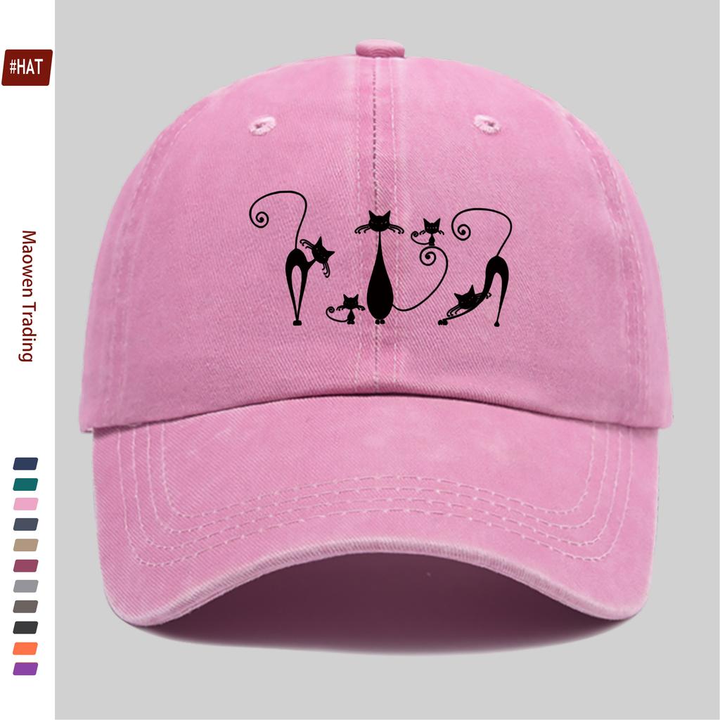 pc Cartoon Black Cat Print Baseball Cap Comfortable and Stylish Decorative Hat Trendy Lightweight Accessory Adjustable Strap