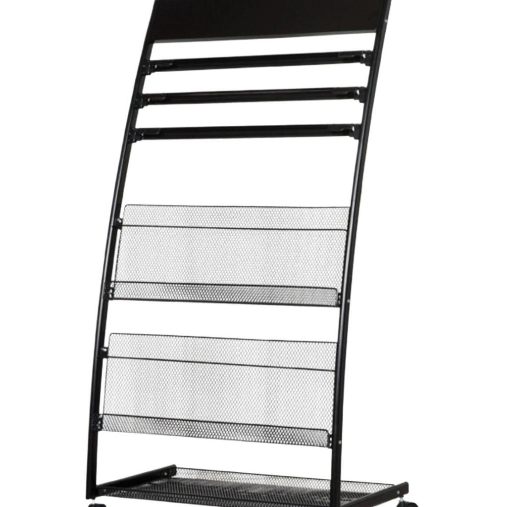 Newspaper & Magazine Display Stand with Brochure Holder for Office Organization and Storage