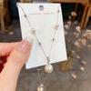 Vintage Rose Pearl Pendant Necklace Fashionable Versatile Women'S Copper Inlaid Zircon Jewelry