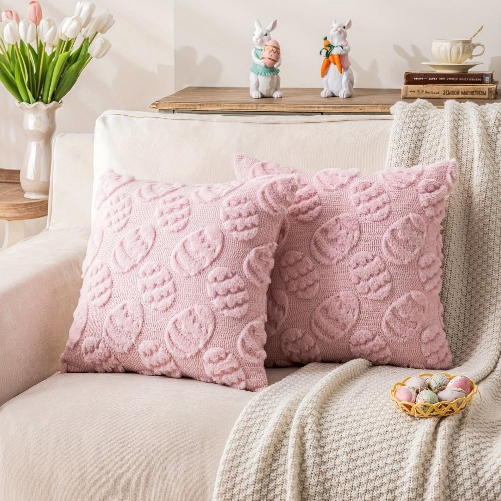 Egg Pattern Plush Pillow Case Super Soft Throw Pillowcase Cushion Cover Car Cushion
