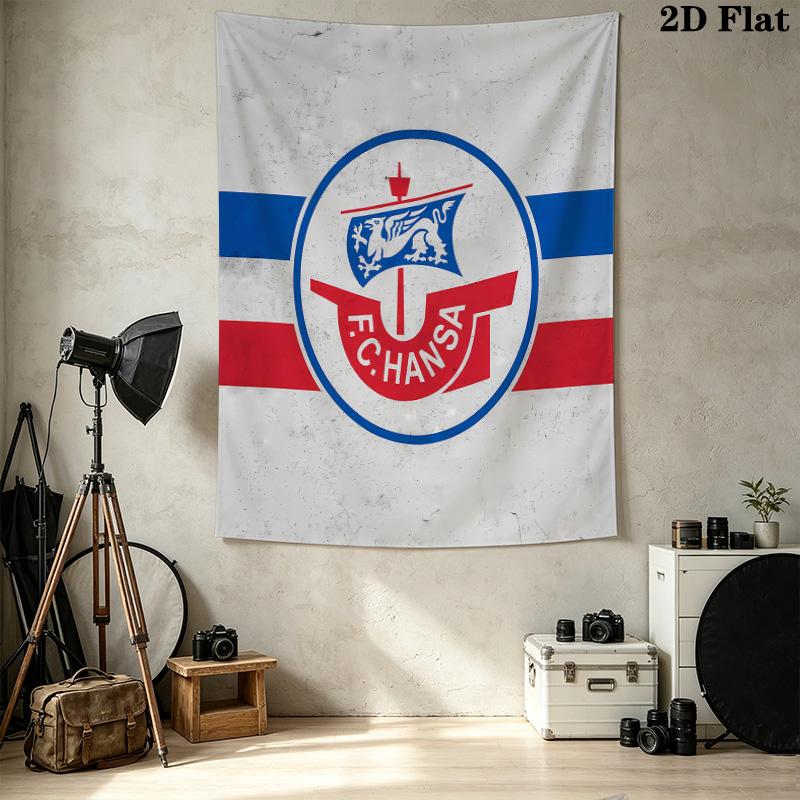 Fc Hansa Rostock Wall Tapestry Aesthetic Wall Hanging Printed Fabric Blanket Decorative Tapestries For Bedroom Living Room Home Decor