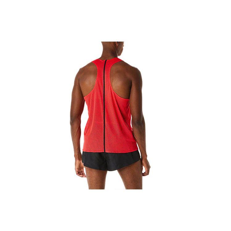Asics Actibreeze Jacquard Singlet Mesh Breathable Quick-Dry Men Tops Red 2091A614-602
