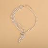 Lock Bone Chain Retro Chic Pearl Necklace Minimalis Elegant Zinc Zinc Alloy Pearl Necklace  Gift