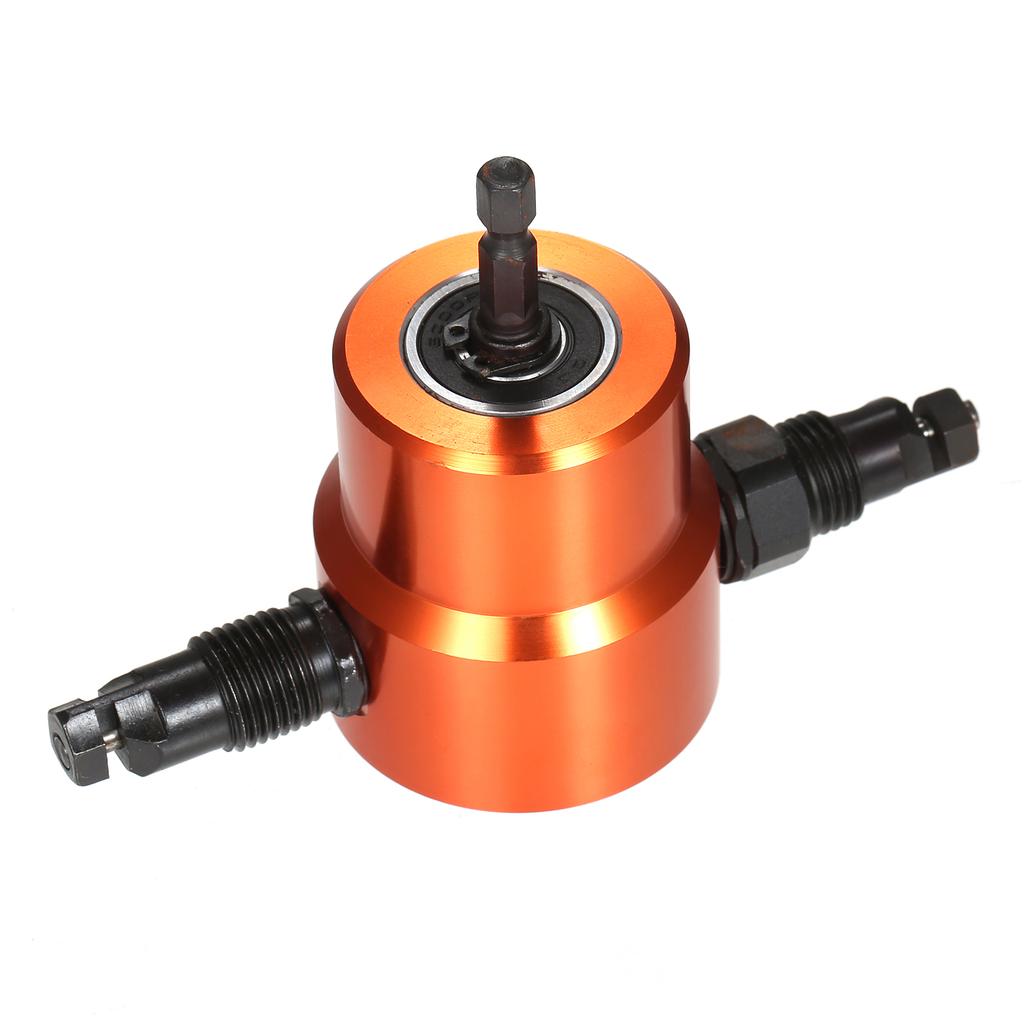 Double Tip Sheet Metal Cutting Nibbler Metal Saw Cutter 360 Degree Adjustable Drill Attachment with Punch Cutting Tools