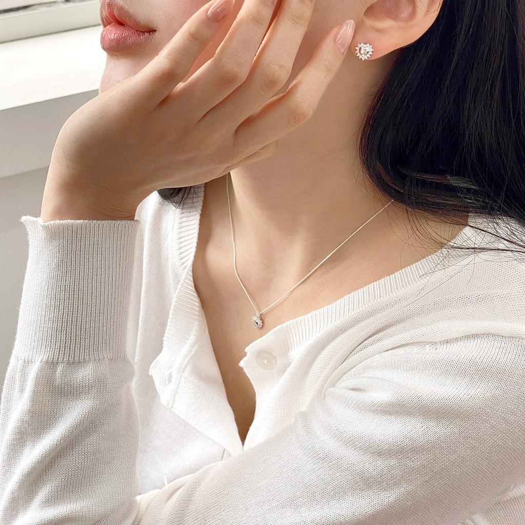 47Bag 925 Silver Heart Earrings Luha