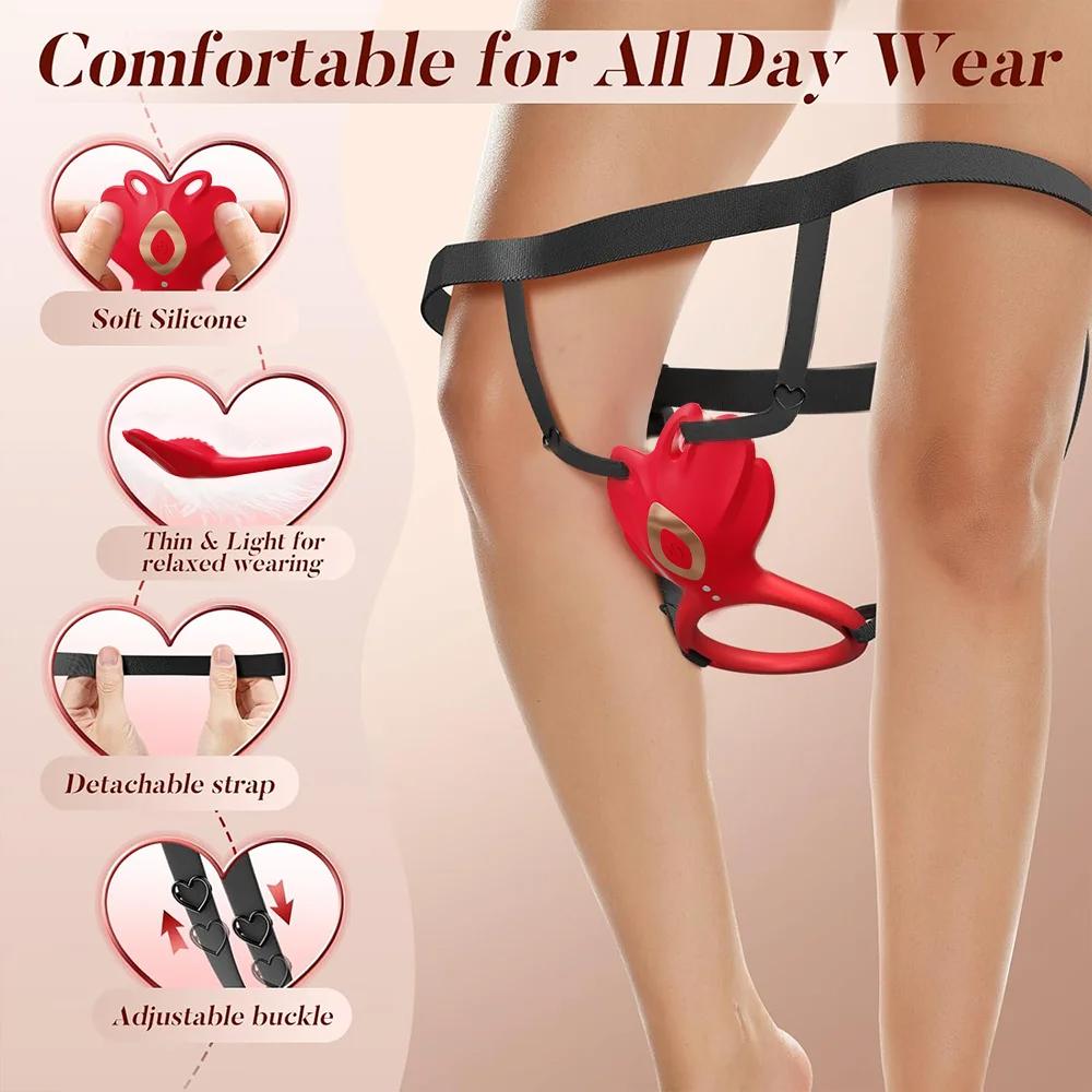 Wearable Vibrating Panties for Women with Wireless Control Vibrating Cock Ring Clitoral Stimulator App Controlled Female Sex Toy