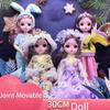 30cm Anime Bjd Doll Kawaii Girls Dress Up DIY Toy Joint Movable Body with Clothes Skirt Hat Headdress