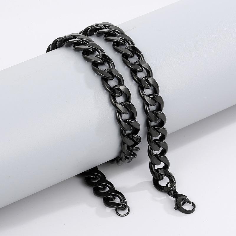 Simple Stainless Steel Grinding Chain Hiphop Necklace Street Hip Hop Titanium Steel Tide Jewelry Nk Chain