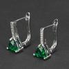Elegant Women Faux Sapphire Rhinestone Inlaid Drop Huggie Earrings Eardrops