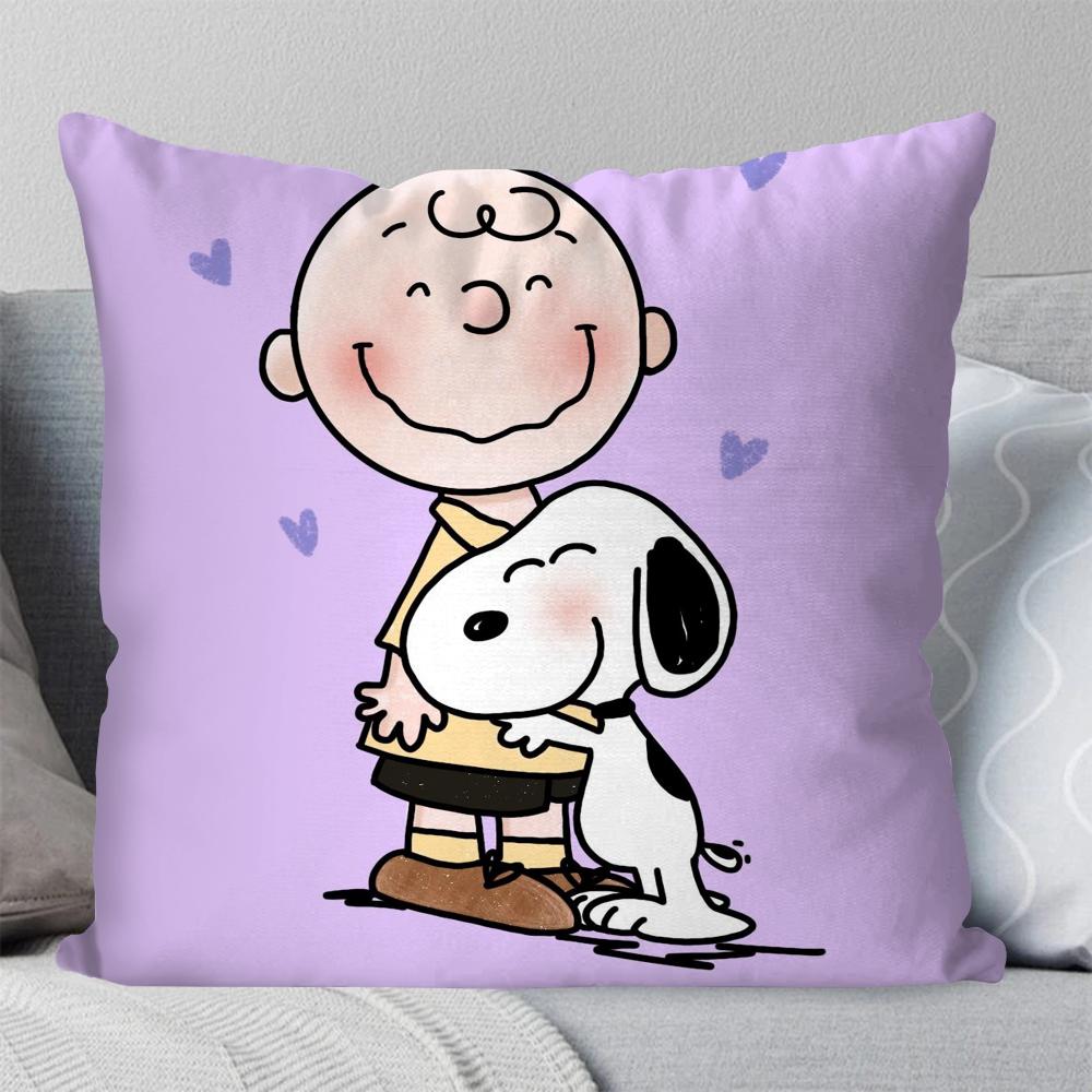 1Pc Comic Character S-Snoopy Pillow Case Square Pillow Bedroom Sofa Leisurecomfort Cushion Car Living Room Home Decoration 40X40