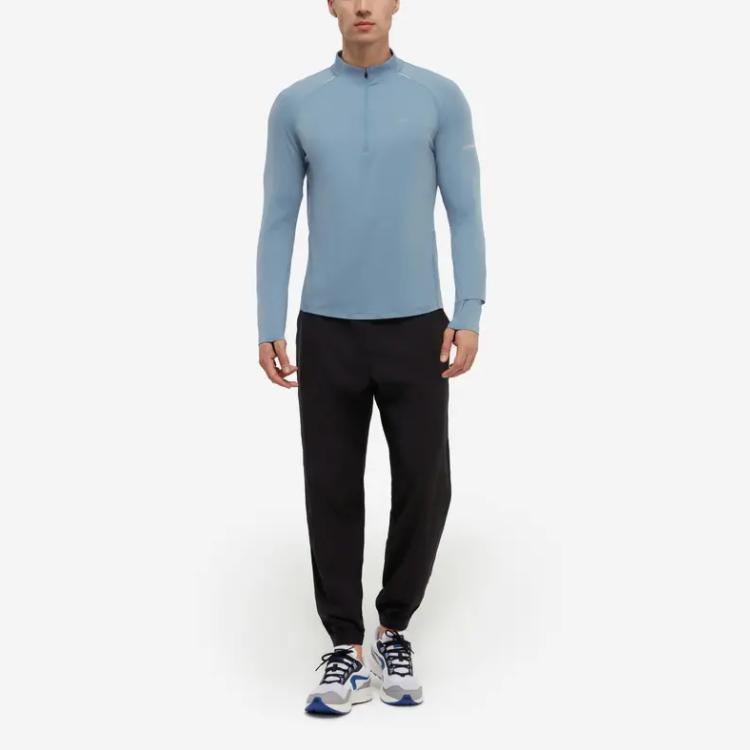 Decathlon KIPRUN 500 Series Sweat-Absorbing and Quick-Drying Maritime Airlines Breathable and Comfortable Long Sleeve T-Shirt Men's Washed Denim Blue