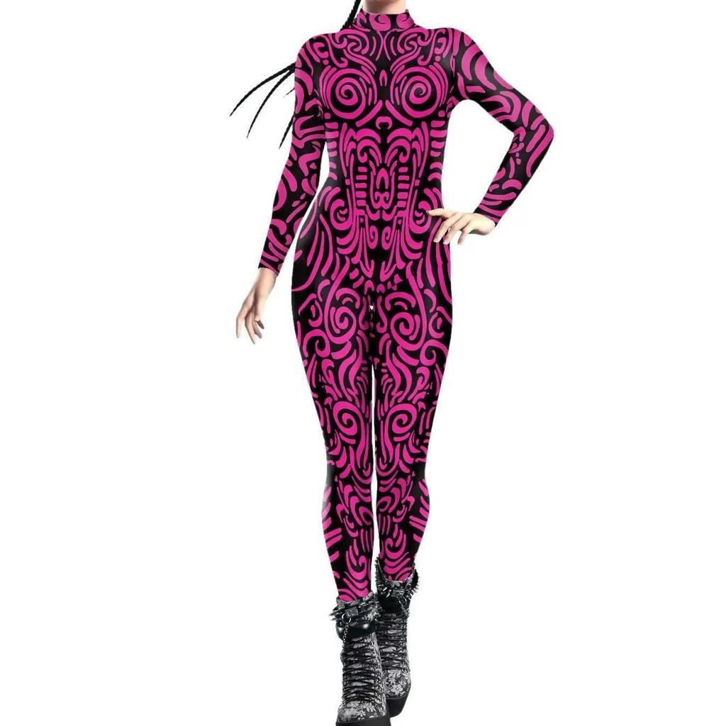 European Fantasy Halloween Costume Jumpsuit With 3d Digital Print For Cosplay Enthusiasts
