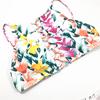 Kadın Desenli Göğüs Çapraz Kemerli Yırtmaçlı Mayo Bikini