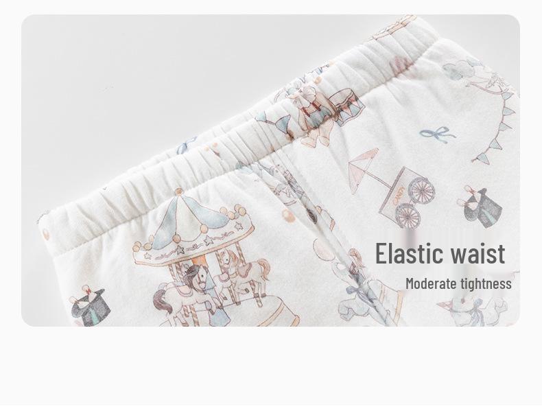 Quilted Baby Two-Piece Homewear Set - Front-Opening Thin Cotton for Autumn/Winter