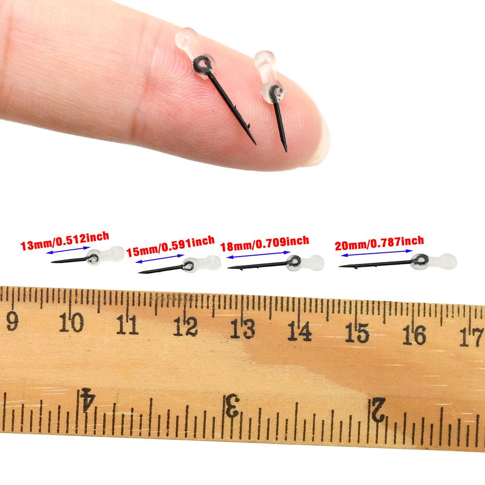 12pcs Metal Bait Spike Carp Fishing Hook Bait Sting Boilie Pin with Clear Rubber Corn Ronnie Hair Rig