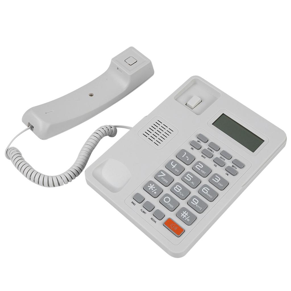 Home Hotel Wired Corded Desktop Phone Office Landline Telephone DTMF FSK English Display White