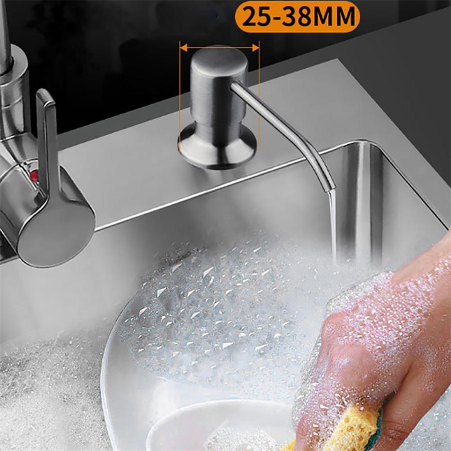 300ML Stainless Steel Soap Dispenser Kitchen Sink Hand Dish Soap Pump Bottle New