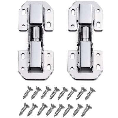 Charnières de porte d'armoire à 90 degrés 3/4 pouce Charnières cachées de cuisine Charnières à ressort avec tampon pour porte d'armoire - Pas besoin d'encoche Lot de 2