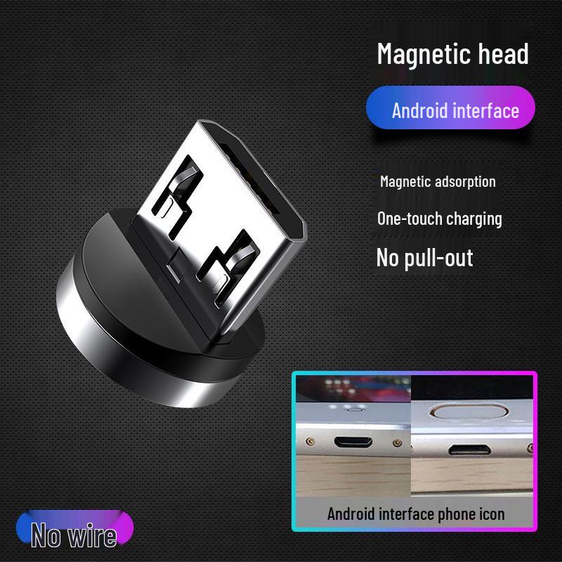 

Магнитная зарядная головка для кабеля для устройств Apple, Android и Type-C – Быстрая зарядка, совместима с автомобильным креплением