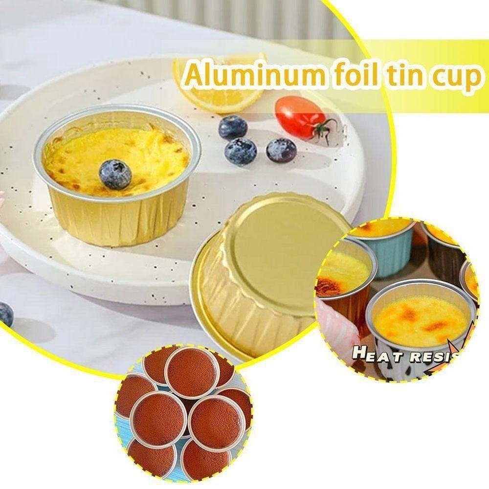 10pcs Small Baking Pudding Cake Mold Cake Tool Tinfoil Box Gifts Tray Tinfoil Cups