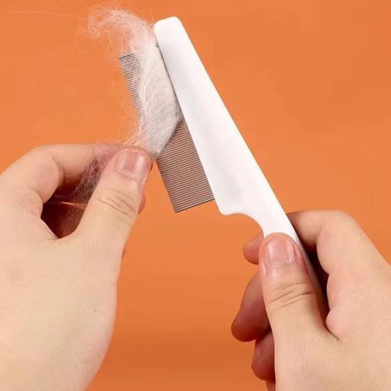 2Pcs Pet Hair Comb with Stainless Steel Fine Teeth Crust Mucus Tear Stain Remover Multifunctional Dog Cat Grooming Comb Pet Supplies