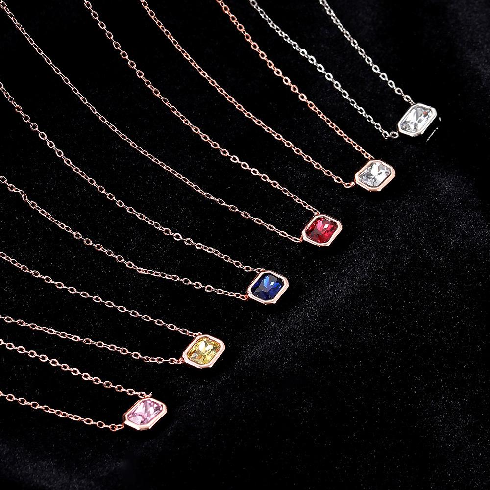 Jewelry Set Women'S Color Full Diamond Sugar Cube Bracelet Necklace Earrings Simple And Premium Jewelry