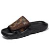 Men's Sandals European and American Flip-flops for Summer Wear Versatile Letter Thick Sole Men's One-line Beach Shoes