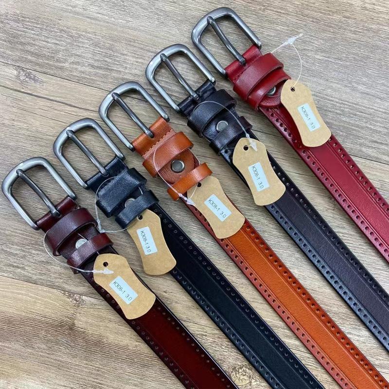 Belt Women'S Retro Niche Cowhide Leather Belt With Jeans Belt