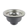 Sink Drain Without Overflow - AIMOONSA - Ø114 Mm (1½") - Stainless Steel - Scratch-resistant Satin Finish - For 83–90 Mm Holes