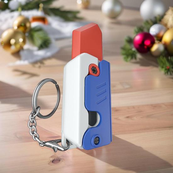 Decompression Toys 3D Gravity Carrot Cutter Keychain Stress Relief Hidden Blade Fun Sensory Fingertip Toy