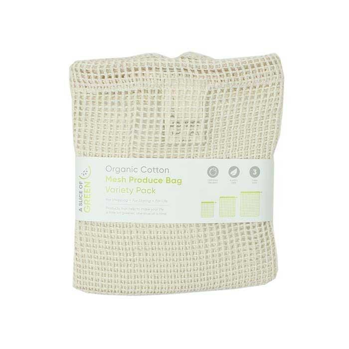 Organic Cotton Mesh Produce Bags - Set Of 3