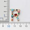 Nidin High Quality Wholesale 26 Letters Multi-color Zircon Necklace Copper Pendant Women Girl Fine Party Jewelry Family Gifts