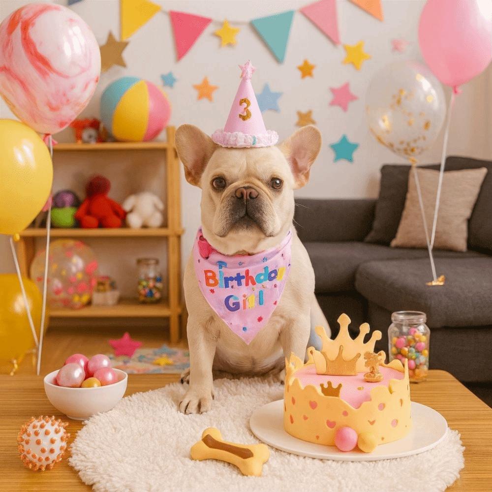 Adjustable Pet Birthday Caps Cute Dog Birthday Bib Cat Triangle Scarf  Puppy Costume