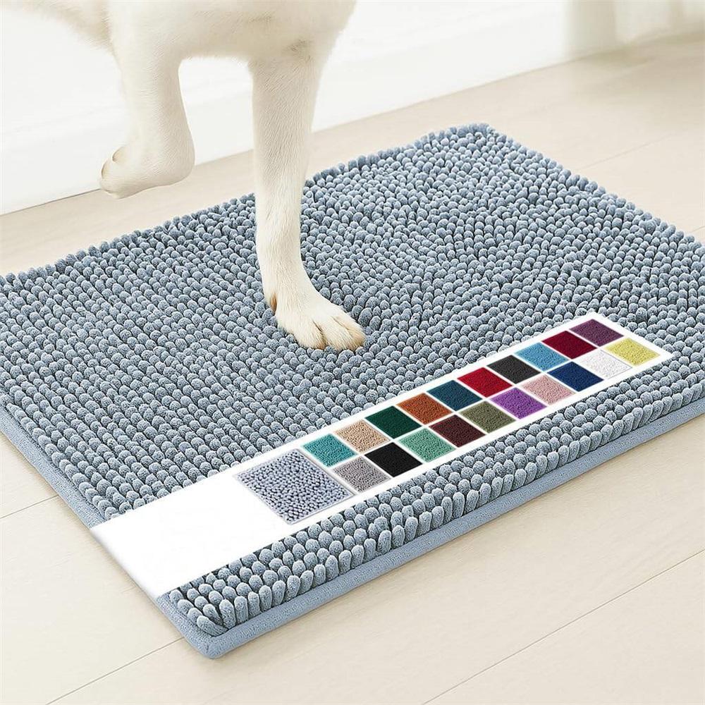 Nepromokavá podložka pro psy – Ultraabsorpční mikrovlákno, Protiskluzová podložka TPE, Rychleschnoucí – 16x24" Vstupní rohožka do interiéru pro domácí mazlíčky – Omyvatelná, 14 barev