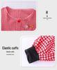 Plaid Long-Sleeve Apron Smock for Adults - Korean Style