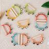 Wooden Half Round Hand Ringing Bell Children Musical Orff Instruments Clapper Handle Educational Fun Toys Infant Teaching Aids