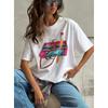 Sumuyoo  Women's Fashionable Printed T-shirt Casual Vintage Short-sleeve Printing T Shirts Fashion Top