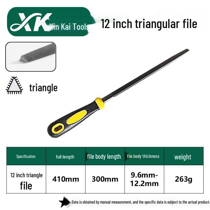 Steel Grinder File - Flat & Triangular Medium-Tooth Wear-Resistant Metal File