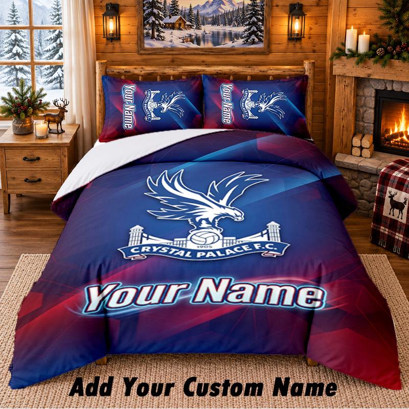 Crystal Palace Pattern Bedding 3Pcs Set Custom Name, Bed Sheet And Pillowcases For Home Bedroom