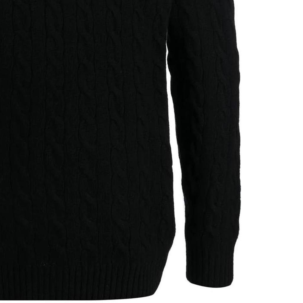 Polo Ralph Lauren Solid Color Embroidered High Neck Pullover Knit Sweater Men Sweater Black 710876836-002