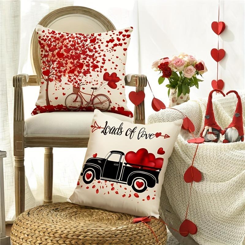Home Decor Love-Themed Digital Print Pillow Covers Pattern Cushion Cover Suitable For Sofa Bedroom Car Pillow Cover
