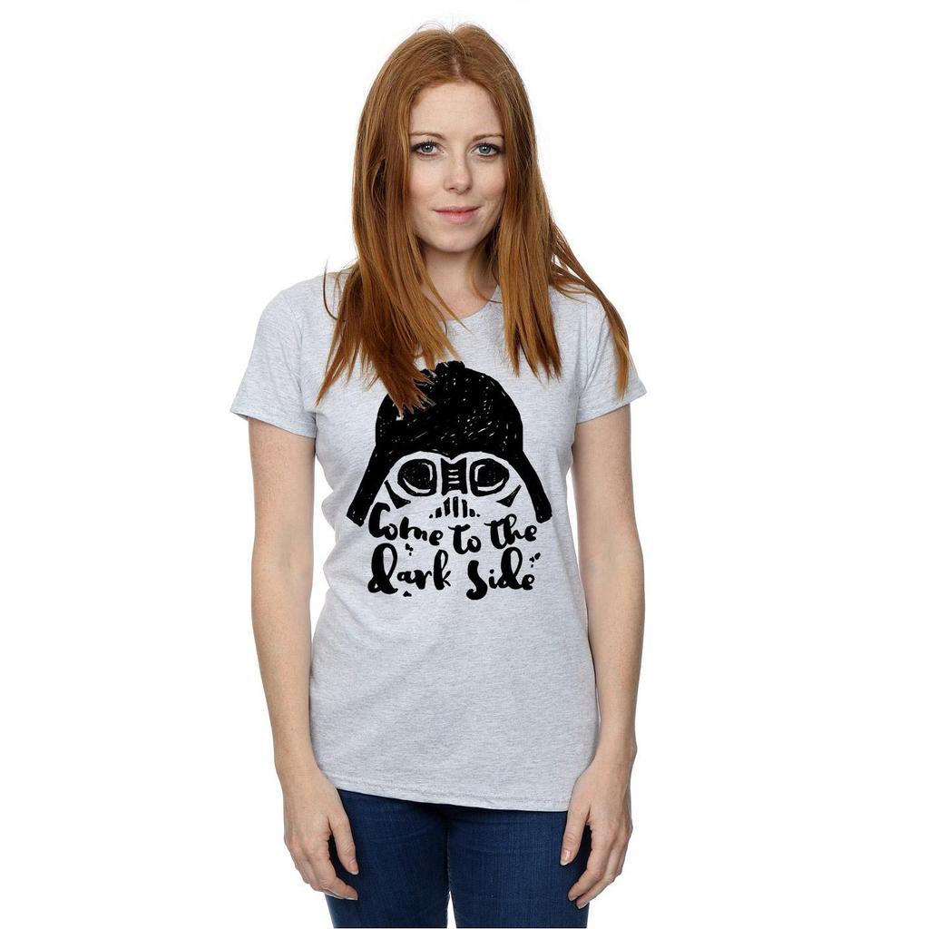 STAR WARS Womens/Ladies Darth Vader Come To The Dark Side Sketch Cotton T-Shirt