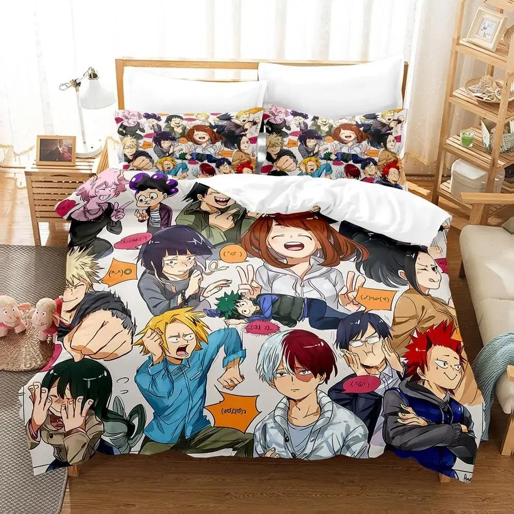 Neues My hero academia Bettwäsche-Set Einzelbett Twin Full Queen King Size Kawaii Bett-Set Erwachsener Kind Schlafzimmer Bettbezug-Sets 3D Anime