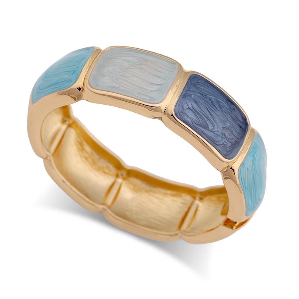 DIEZI 5 Style New Fashion Blue Irregular Enamel Cuff Bangles Hip Hop Geometric Gold Color Wide Bracelet For Women Men Jewelry