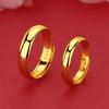 Gold AU999 Plain Wedding Band, Adjustable Open Ring Couples, Minimalist Stackable Ring Women & Men, Fine Jewelry