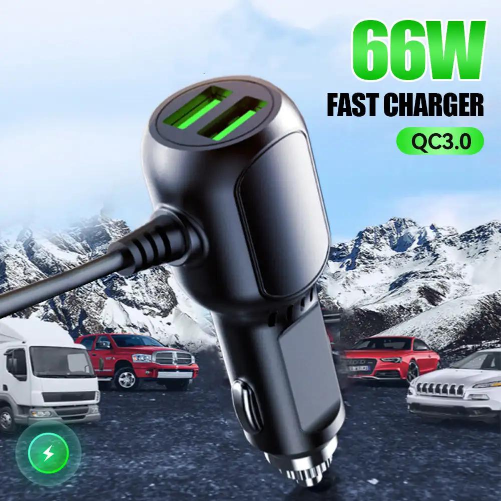 Dual Mini USB Car Charger Micro USB Lighter Cable 11.5ft Power Cord Supply Socket Charger For DVR Dash Camera GPS Video Recorder