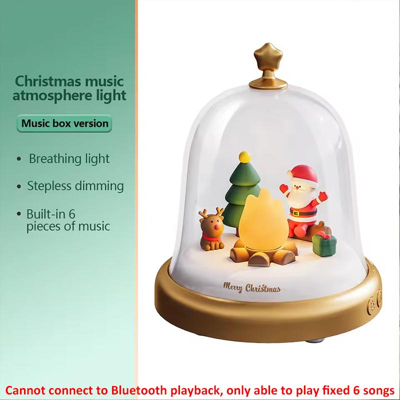 

Christmas Night Light Santa Claus Warmlight Lamps Little Flame Music Box Cute Girls Adjustable Breathing with 6 Songs Kid Gifts