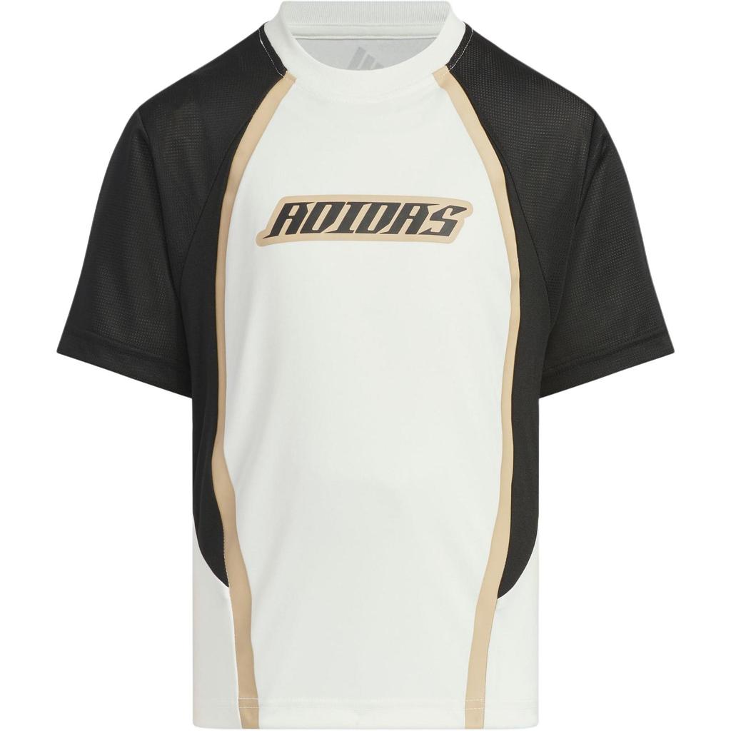 New Adidas T-Shirt Jade White/Black Children Aged 3-7 Years Old JC6888