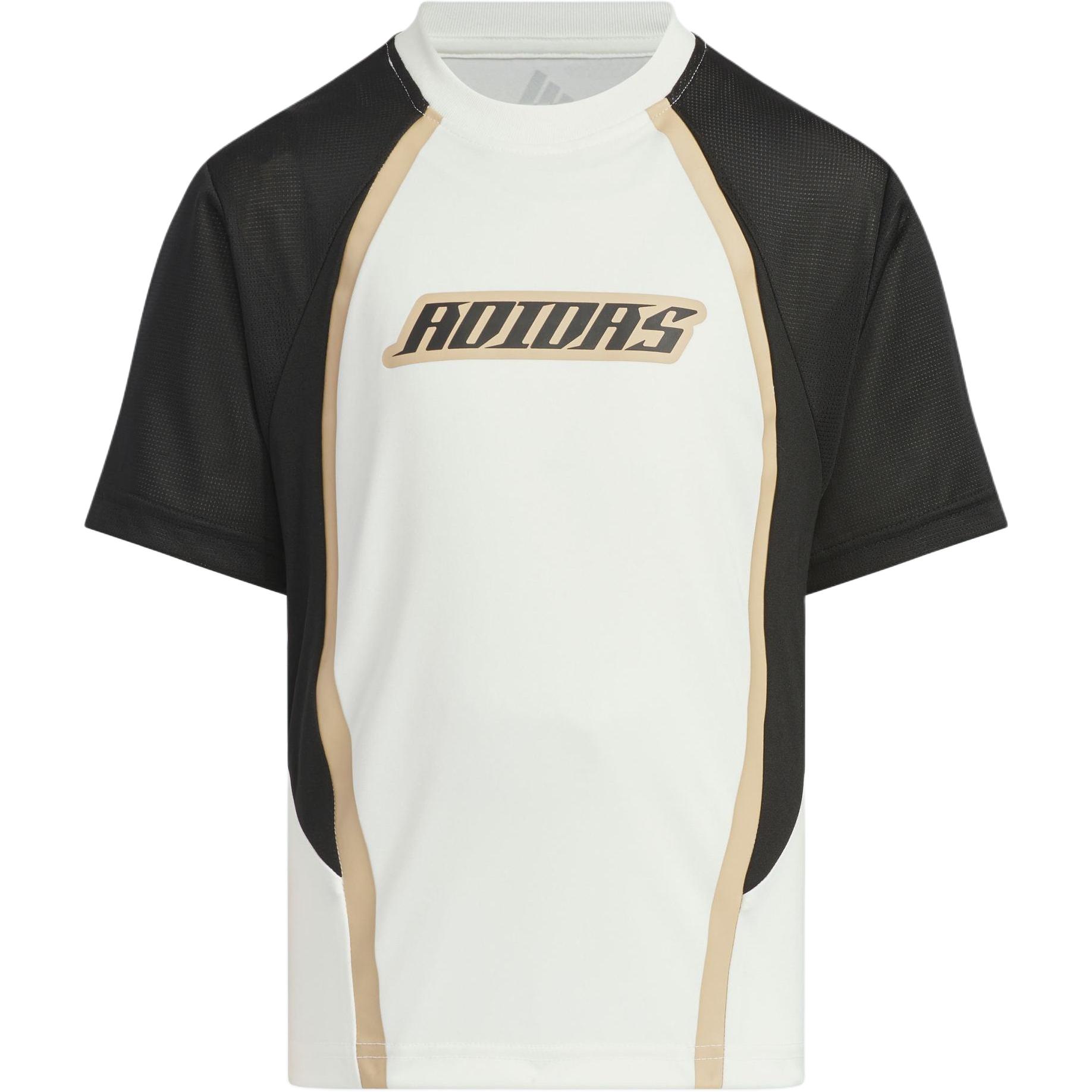 

New Adidas T-Shirt Jade White/Black Children Aged 3-7 Years Old JC6888 116