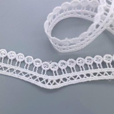1.7Cm Barcode Lace Accessories Polyester Ribbon Beads Water-Soluble Embroidery, Curved Lace Wavy Lace